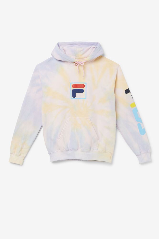 Fila Tie Dye Puff Beige Hoodie Mens - NZ 69142-CHOS